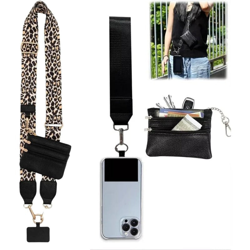 Stylish Crossbody Phone Lanyard with Detachable Mini Wallet