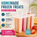 Reusable 4-Cavity Popsicle Mold – BPA-Free Summer Treat Maker