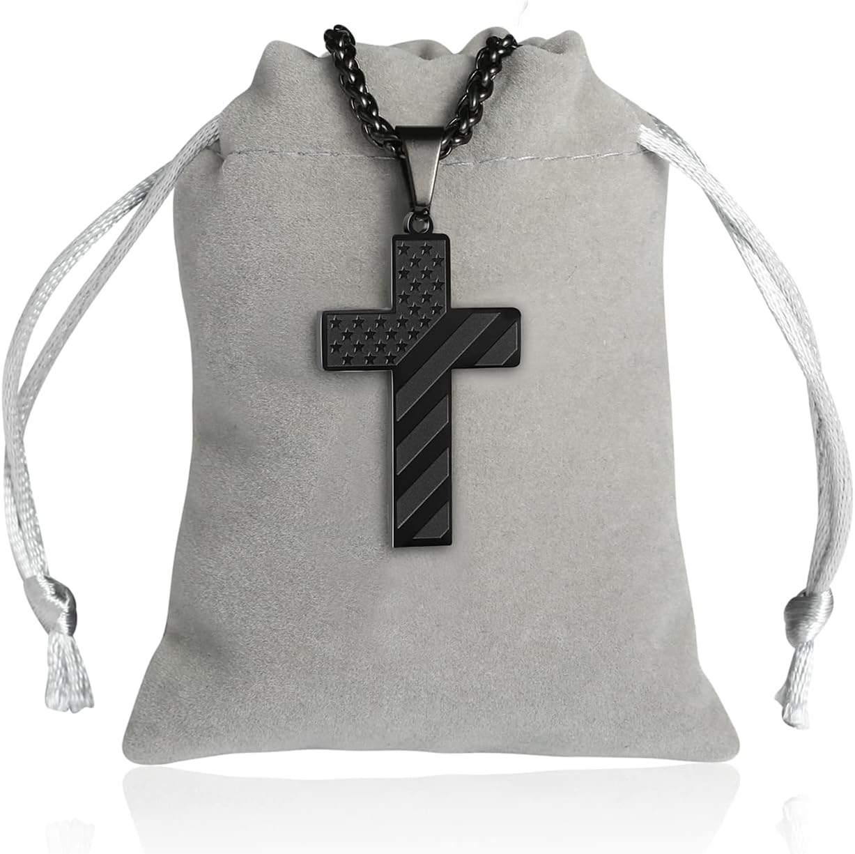 IronPride Cross American Flag Cross Necklace
